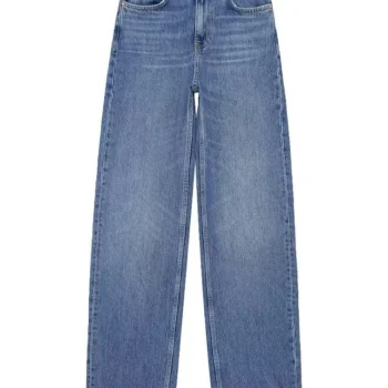 TRAF Women's New Mid-rise Straight Jeans Narrow Leg Wide Leg Button Zip Jeans Daily Commuter Jeans Fashion Washed Trousers