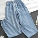 kf-Sae232408594244d893fc86e6dbef5bd9B-Summer-Thin-Ice-Silk-Jeans-Women-Elastic-High-Waist-Drawstring-Harem-Pants-Loose-All-matched-Beam