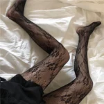 kf-Sa1cabe9f18f24b9da143422de0670acc8-1pair-White-and-Black-Hollowed-Out-Lace-Mesh-Pantyhose-Floral-Rattan-Bottomed-Stockings