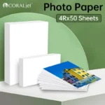 Coraljet 50 Sheets of 4 X 6 Inch(4R) High-Quality Glossy Photo Paper Perfect for Inkjet Printing-180/210/230gsm