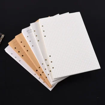 A5 A6 A7 Black Craft White Loose Leaf Notebook Refill Spiral Binder Inner Page Line Dot Grid Inside Paper Stationery