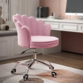 Modern Fabric Office Chair Office Pink Study Home Game Chair Sedentary Comtable Backrest Swivel Lift Bedroom Vanity Chair B