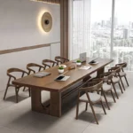 Long gold sandalwood conference table modern simple long table log office reception table workbench desk