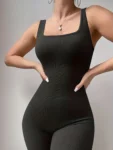 kf-S020ef6165e7b49fe8271de42ad063cc0k-Solid-Color-Ribbed-Yoga-Jumpsuit-Seamless-Slim-Fit-Long-Sleeve-Sports-Bodysuit-Women-s-Sports-Shapewear