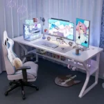 White gaming desk, computer desk, household office bedroom study table, laptop table