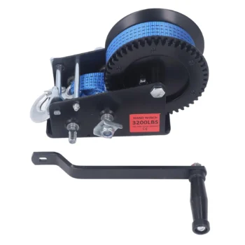3200lbs Alloy Steel Hand Winch - Strong Traction, 2-Way Ratchet, Anti-Slip Handle - Industry Trailer Winch
