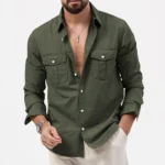 kf-Sc398721c774d473fba0631161ea12c10L-Army-Green-Tactical-Cargo-Shirts-For-Men-Chest-Two-Pockets-Long-Sleeve-Mens-T-Shirt-2024