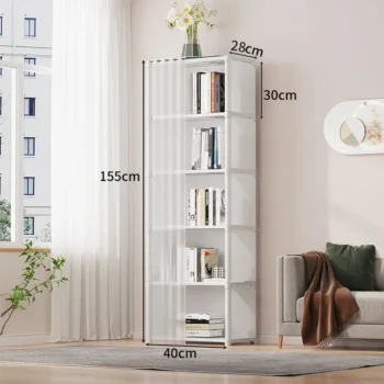 Desktop Simple Bookshelf Floor To Floor Children's Household Storage Rack Living Room Multi-layer Cabinet Dustproof Bookcase