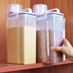 Kitchen Moisture Proof Hermetic Flour Rice Container Cereals Bucket Storage Box Coffee Bean Pet Food Sealed Jar Grain Organizer