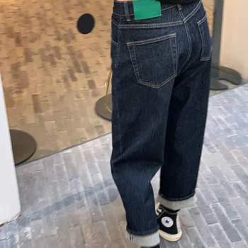 Y2k Big Size Jeans Female Summer Thin Model 2023 New Straight Daddy Pants Fat Mm Thin Nine Points Haren Pants