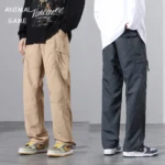 New Sweatwear Waterproof Rush Pants Windproof Straight Large Basic Sweatpants Cargo Pants Men Solid Color Streetwear