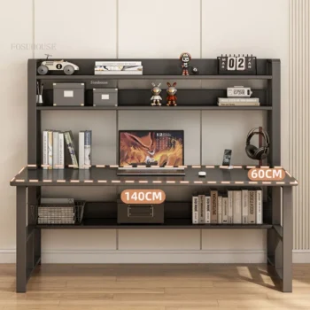 Nordic Desktop Gaming Desks Office Furniture Modern Computer Desks Home Bookshelf Integrated Table Simple Student Writing Desk