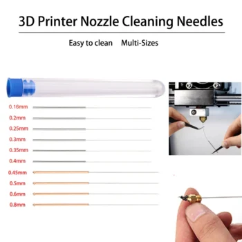10PCS/Lot Nozzle Stainless Steel Cleaning Needle For 3D Printer Nozzles Cleaning Needles Tools 0.16~0.8mm Multi Sizes