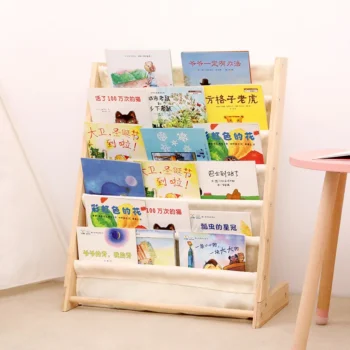 Children's Bookshelf Solid Wood Multi-layer Magazine Shelf Simple Bookcase Kindergarten Children's Picture Book Storage Rack