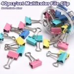 40 Pcs/set Colorful Metal File Clip Binder Clips Long Tail Clip Office School Stationery Supplies
