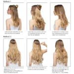 kf-S2eb2db8e648b4e4e9a5648f00104f2bdD-Synthetic-No-Clips-In-Natural-Hair-Extension-Ombre-Black-Blonde-Pink-One-Piece-Long-Wave-Invisible