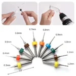 10Pcs/Lot 3D Printer Cleaning Kit Cleaning Needles Drill Bits Size 0.1mm-1.0mm for 3D Printer Extruder for MK8 MK10 Nozzle