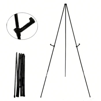 Bview Art High Steel Easy Folding Display Easel - Quick Set-Up, Instantly Collapses, Adjustable Height Display Holders