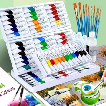 Acrylic Paint 12/18/24/36 Colors 12ml Tube Acrylic Paint Set, Paint for Clothing, Painting, Rich Pigments for Artists Painting
