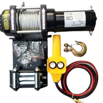 Vehicle Self-rescue Off-road Winch 2000 Lbs 3000lbs 12V 24V Off-road Vehicle Winch Electric Winch for Vehicle Crane 2000 Lbs