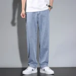 kf-S3f6f232be7b34014809f02d6ef7d725dq-Summer-Thin-Men-s-Straight-Loose-Gray-Jeans-Soft-Fabric-Lyocell-Fabric-Light-Colored-Casual-Pants