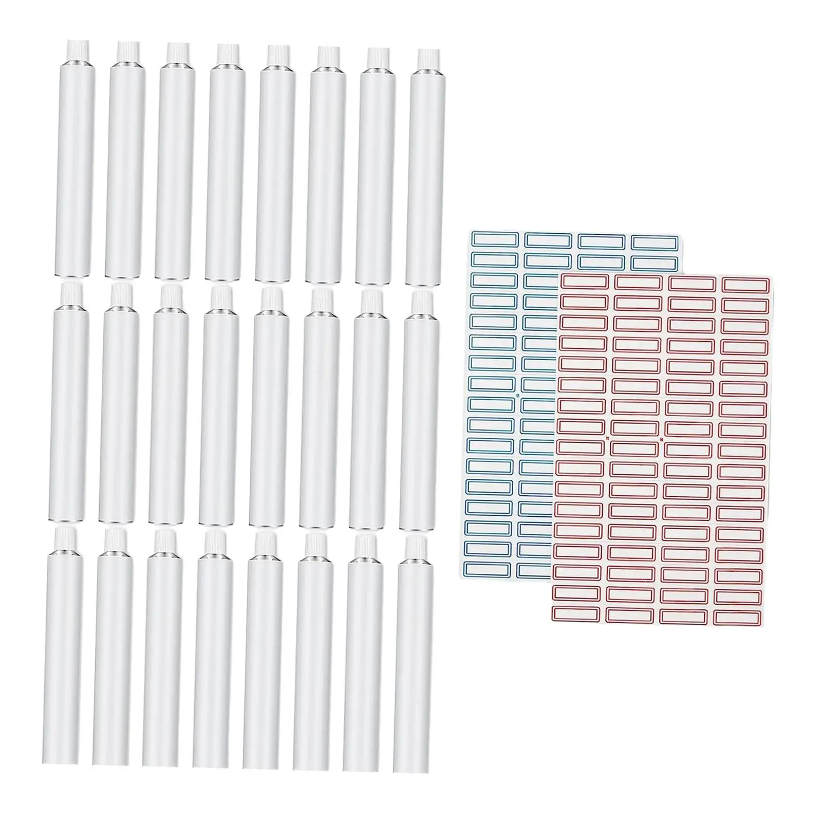 24x Sample Packing Bottles Jars Empty Aluminum Paint Tubes Set Making Paint 20ml Empty Aluminium Tube Containers