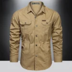 kf-Sb1148a8d29a9454bafa3e344617dabf65-2024-Spring-Cotton-Cargo-Shirt-for-Men-Long-Sleeve-Multi-Pocket-Shirts-Outdoor-Casual-Colthing-High