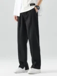 kf-S410cfdb70c104ec3ae233bb89b9dd7cdi-2023-New-Summer-Casual-Pants-Men-Breathable-Polyester-Korean-Fashion-Semi-Wide-Banded-Waist-Slacks-Straight