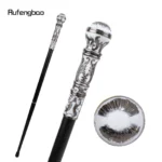 Silver White Luxury Round Handle Fashion Walking Stick for Party Decorative Walking Cane Elegant Crosier Knob Walking Stick 93cm