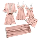 kf-S62f54e696acf46d18d77903373e97abcQ-5-Piece-Women-Sexy-Garter-Lingerie-Set-Summer-Sleepwear-Robes-Lace-Bodysuit-Deep-V-Neck-Home