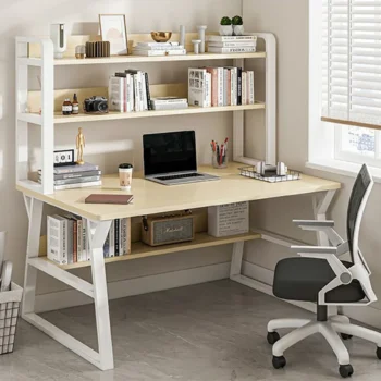 Desktop Computer Desks Student Study Desk Home Desk Bookshelf Integrated with Drawer Simple Modern Office Table Furniture D