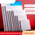 Pack of 4 White Blank Square Artist Canvas Wooden Board Frame Cotton Artist Canvas Boards for Oil Painting Acrylic Watercolor