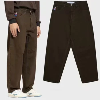 Polar Big Boy Baggy Jeans Men Women Y2K Embroidery Golf Trap Wang Streetwear Denim Pants Leisure Simple Straight Cargo Trousers