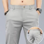 2024 New 98% Cotton Classic Slim Brand Straight Fashion Stretch Trousers Summer Thin Soft Men Casual Breathe Korean Pants 28-38