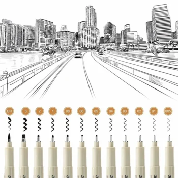JiMiao Waterproof Needle Pen for Students Art Comics, Architectural Design, Black Signature Pen for Hand Drawing, Sketching