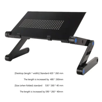 Aluminum Alloy Folding Lapdesks Bed Laptop Computer Desk Adjustable Notebook Tablets Stands Tray Folding Table