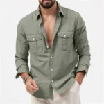 kf-S884d1ea3b8e74430bb5ca4056db03a20T-Tactical-Cargo-Shirts-for-Men-Pockets-Long-Sleeve-Men-s-Clothing-2024-Trend-Loose-Casual-Chemise