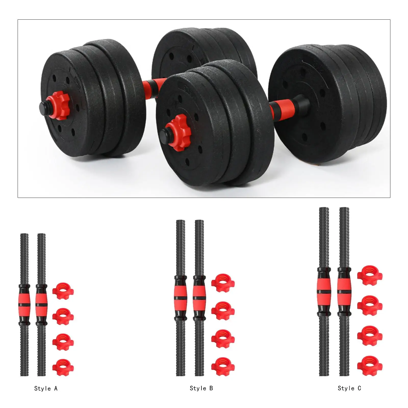 2 Pieces Dumbbell Rod Durable Steel Comfortable Dumbellsweights Set for Gym 2 Pieces Dumbbell Rod Durable Steel Comfortable Dumbellsweights Set for Gym