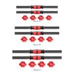 2 Pieces Dumbbell Rod Durable Steel Comfortable Dumbellsweights Set for Gym