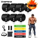 Resistance Bands Set 7 Piece Exercise Band Portable Home Gym Accessories Professional Fitness Elastic Rubber Workout Expander