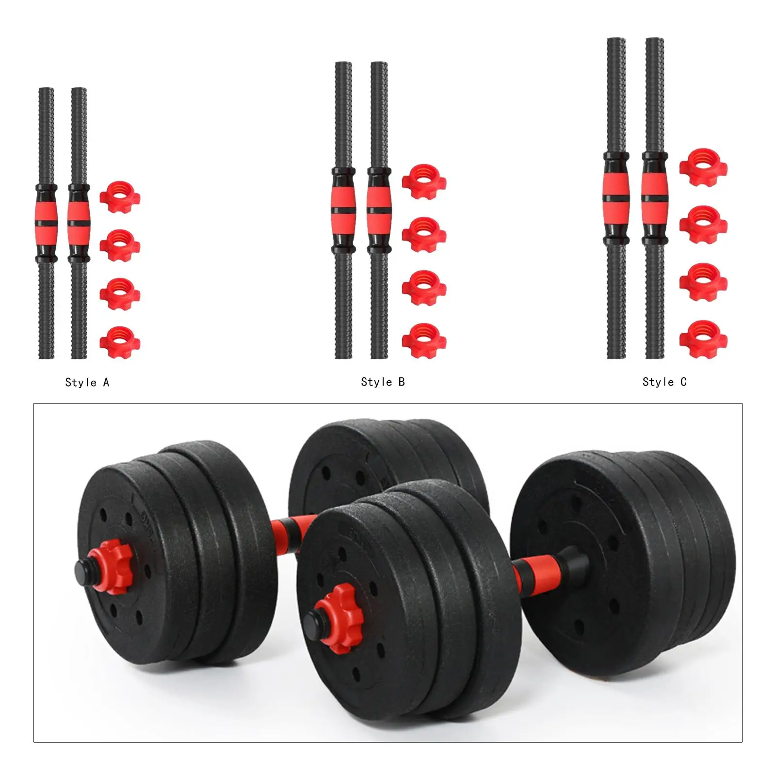 2 Pieces Dumbbell Rod Durable Steel Comfortable Dumbellsweights Set for Gym 2 Pieces Dumbbell Rod Durable Steel Comfortable Dumbellsweights Set for Gym