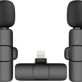 Moman Wireless Lavalier Microphone Clip on for Video Recording for Lightning