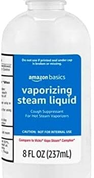 Amazon Basics Vaporizing Steam Liquid Cough Suppressant Medication, 8 Fl Oz (Pack of 1) (Previously Solimo)  Health & Household
