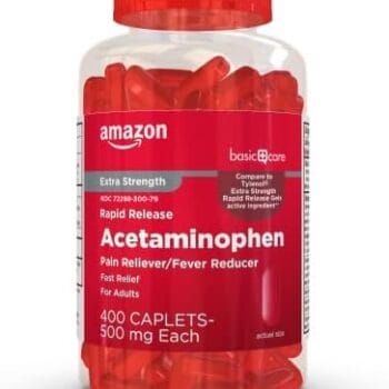 Amazon Basic Care Rapid Release Acetaminophen Caplets 500 mg, Extra Strength Pain Reliever and Fever Reducer, 400 Count  Health & Household