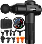 TOLOCO Massage Gun, Deep Tissue Back Massage for Athletes for Pain Relief, Percussion Massager with 10 Massages Heads & Silent Brushless Motor, Black  Health & Household