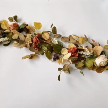 Burnt Orange & Ivory Fall Garland, Fall Rose and Hydrangea Garland, Fall Wedding Decor, Rustic Fall Wedding Garland,Silk Flower Table Runner