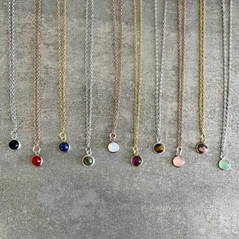 Crystal Gemstone Necklace Minimalist Style Healing Crystals Stainless Steel Chain