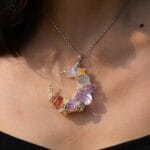 Moonstone Pendant, Lunar Jewelry, Wire Wrapped Crescent Moon Crystal Necklace - Handmade Boho,Healing Gemstone, Spiritual Gift for Christmas