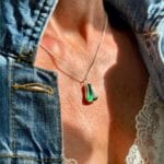 Emerald Sea Glass Silver Pendant