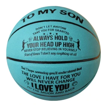 To My Son - I Love You To The Moon And Back - Basketball Light Blue